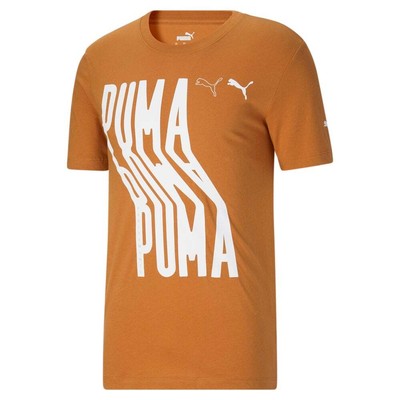 

Puma Wavy Logo Crewneck Футболка с коротким рукавом Мужские коричневые повседневные топы 67461491, Коричневый, Puma Wavy Logo Crewneck Short Sleeve T-Shirt
