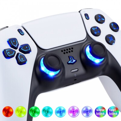 Multi-Colors Luminated Black Symbols Buttons DTF V3 LED Kit for PS5 Controller