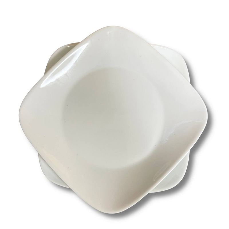 Corelle Square Pure White 6.5" Appetizer Plate, Vitrelle Glass (Pack of 4)