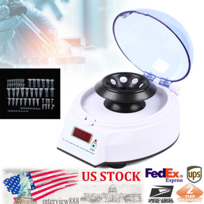 Plasma PAP Microcentrifuge High-speed LCD Display Centrifuge Lab & 2 Rotor New