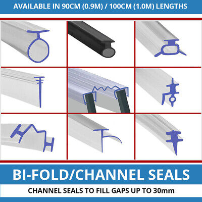 PVC Soft Rubber Shower Seal | Fits Track Channel or Bifold Folding  90 CM /100CM
