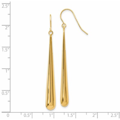 Pre-owned Superdealsforeverything Real 14kt Yellow Gold Polished Shepherd Hook Earrings