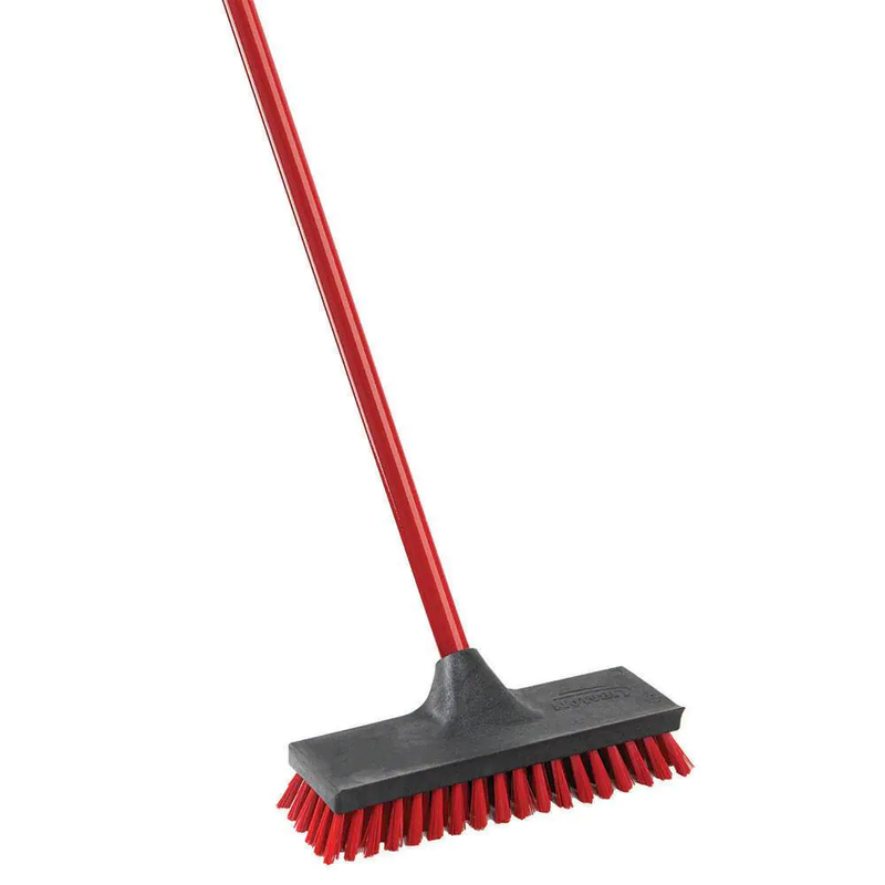 Libman Floor and Deck Brush with Handle, Super stiff scrub brush fibers New