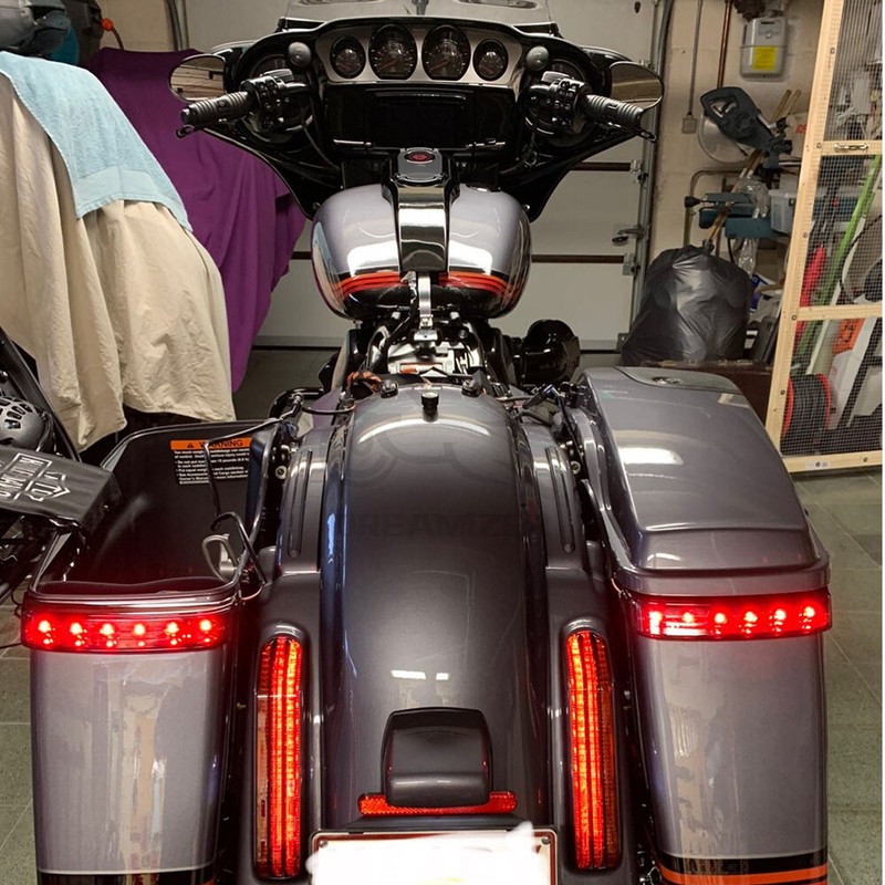 Saddlebag LED Run Brake Turn Light For Harley Street Road Glide FLHTK