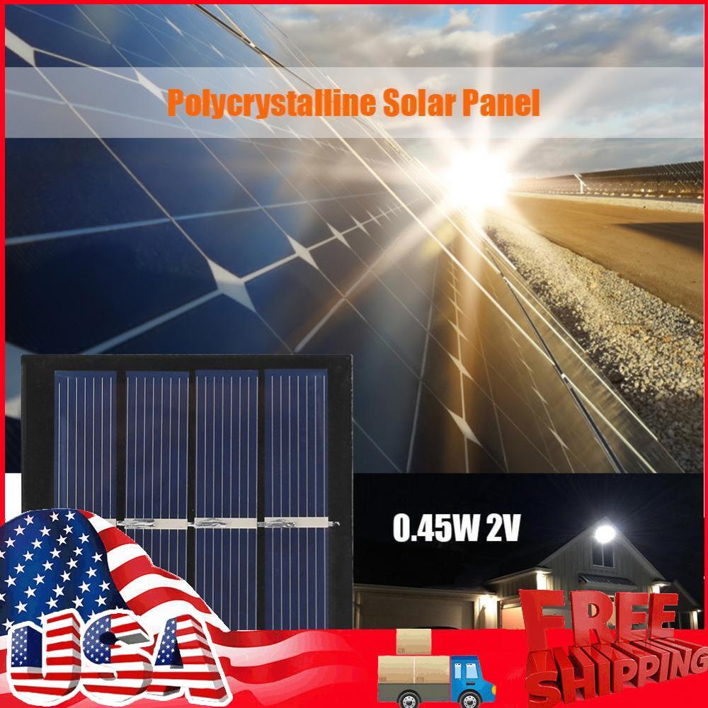 0.45W 2V Polysilicon Solar Panel with 10cm Wires for Battery Phone Charger DIY