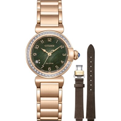 Pre-owned Citizen Rose Gold Womens Analogue Watch L Mae Em1123-62x