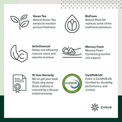 Zinus Mattresses Ultima Comfort Memory Foam 8 Inch Mattress,&nbspTwin Kitchen 