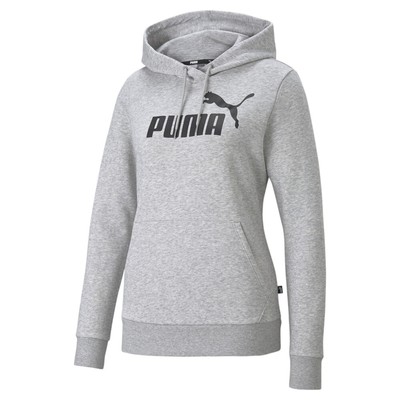 Пуловер с капюшоном и логотипом Puma Essential, женская серая повседневная верхняя одежда 84685804