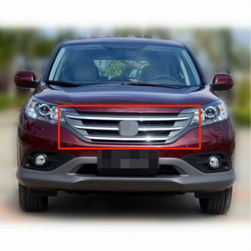 5 Brackets +  Front Upper Chrome Gray Grille Grill For Honda CR-V CRV 2012-2014