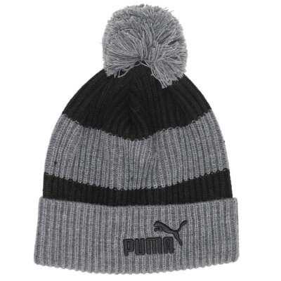 

Puma Kieran Striped Pom Pom Beanie Размер унисекс  Athletic Casual 85896701, Черный, Puma Kieran Striped PomPom Beanie