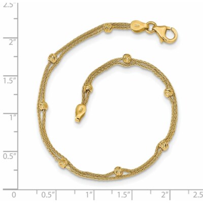 Pre-owned Superdealsforeverything Leslie's Real 14kt Yellow Gold Gold Polished 2 Strand Bracelet; 7.5 Inch