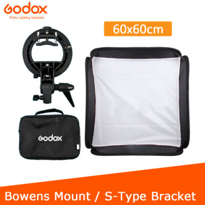 US Godox 60 x 60cm / 24'' * 24'' + S Type Bracket Bowens Mount Speedlite Softbox