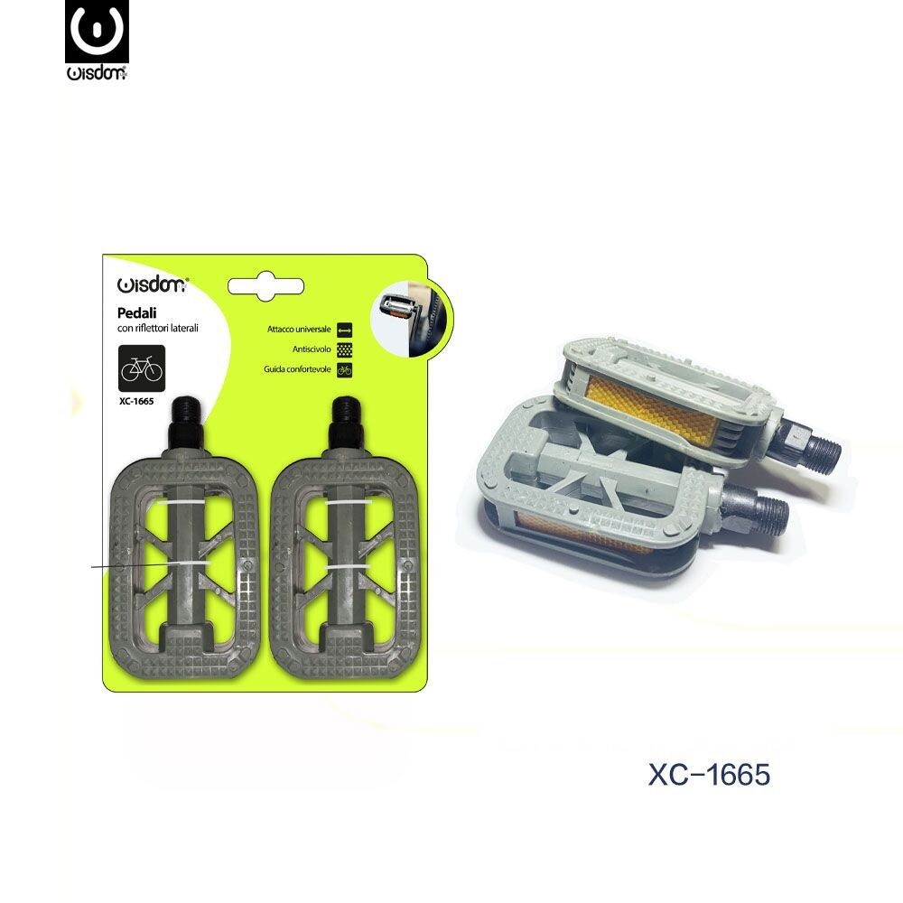 Pedali Universali Con Riflettori Laterali Per Bici Bicicletta Xc-1665 wis