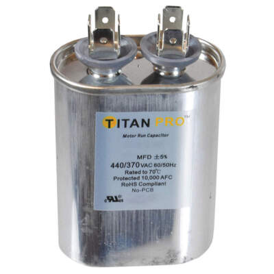 TITAN PRO TOCF5 Motor Run Capacitor,5  MFD,2 43/64''  H 30D587