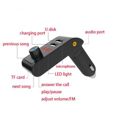 FM Transmitter Auto Bluetooth Kfz Radio Adapter mit Dual USB Ladegerät für Handy