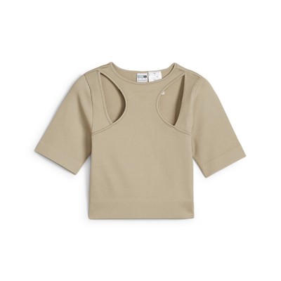 Женская футболка с коротким рукавом и круглым вырезом Puma Dare To Muted Motion бежевого цвета 62787590