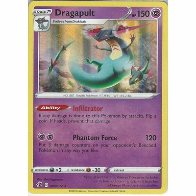 091/192 dragapult | seltene Holo Karte Pokemon TCG Schwert & Schild Rebel Clash swsh 02 | eBay