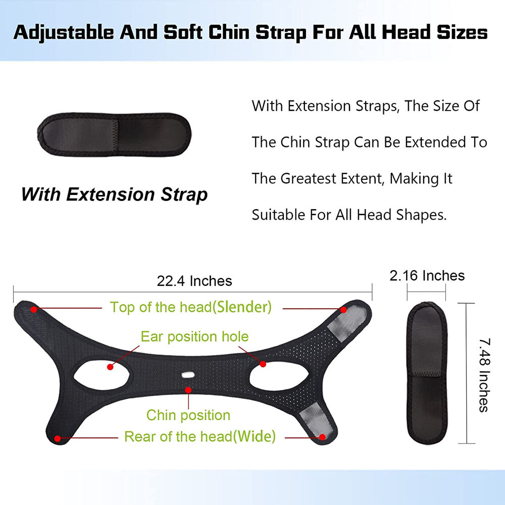 2x Anti Snoring Chin Strap Sleep Solution Apnea Snore  Stop Belt Snoreless Sleep