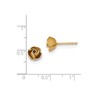 Pre-owned Skyjewelers Real 14kt Yellow Gold Satin Finish Diamond Cut Rose Post Earrings
