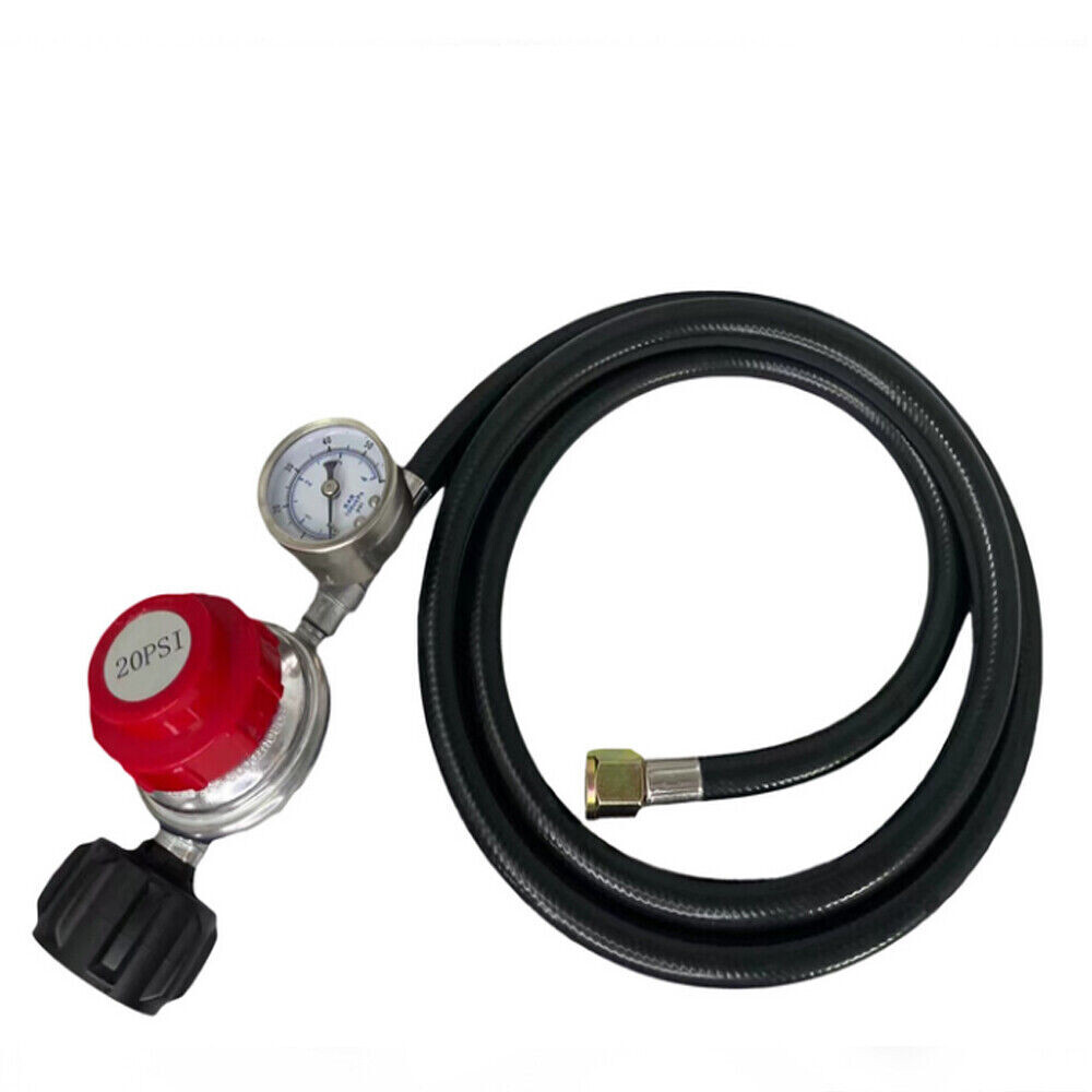 6 ft Propane Regulator and Hose 0-20PSI with PSI Gauge fit Type1 QCC1 Gas Grill