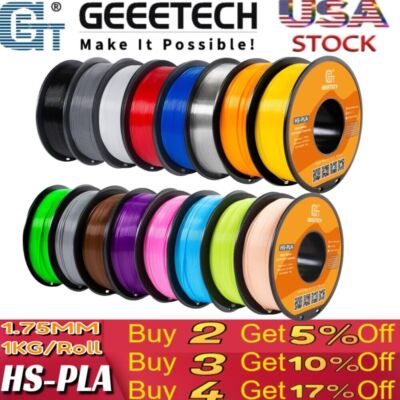 【Buy 3 Get 1 Free,Add 4】GEEETECH 3D Printer Filament PLA/ABS+/PETG/TPU 1.75mm1KG