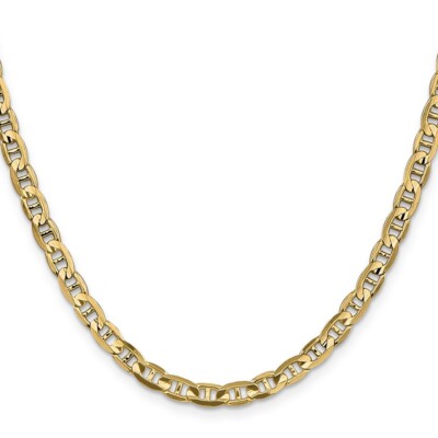 Pre-owned Superdealsforeverything Real 10kt Yellow Gold 4.5mm Concave Anchor Chain; 22 Inch; Lobster Clasp