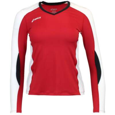 

ASICS Roll Shot Jersey Youth Girls Red Athletic Sports BT2702-2301, Красный, ASICS Roll Shot Jersey Youth