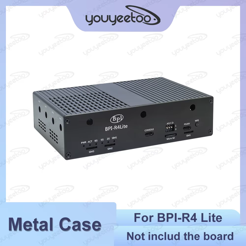 Banana Pi Metal Case For BPI-R4 Lite Smart Router Board Protective Shell Withou