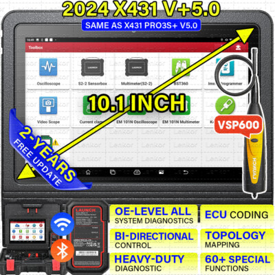 LAUNCH X431 V+5.0 PRO Bidirectional Car Diagnostic Scanner Tool E~CU Coding TPMS