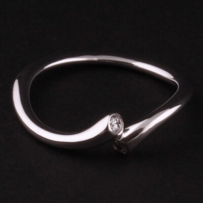 Georg Jensen Gold Ring # 1560 WG. Magic w. Diamonds. 18 Carat. R. Overgaard. NEW