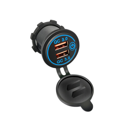 12V Car Cigarette Lighter Socket Dual QC 3.0 USB Port Fast Charger Power Adapter