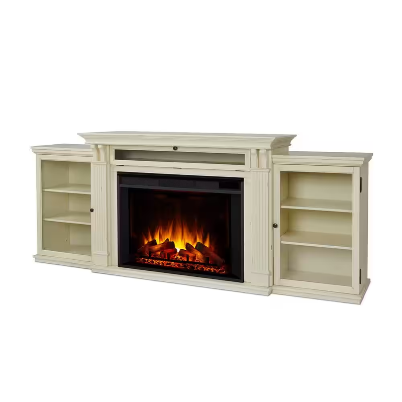 Tracey Grand 84 In. Electric Fireplace TV Stand Entertainment Center in Distress