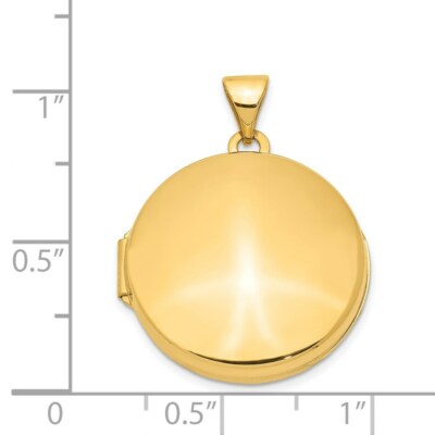 Pre-owned Skyjewelers Real 14kt Yellow Gold 20mm Round Plain Domed Locket