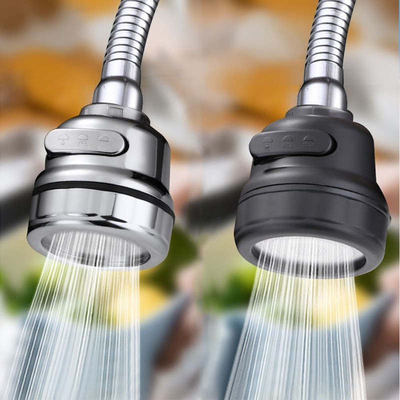 360° Rotating Flexible Faucet Extender Kitchen Sink Tap Spray Head Attachment