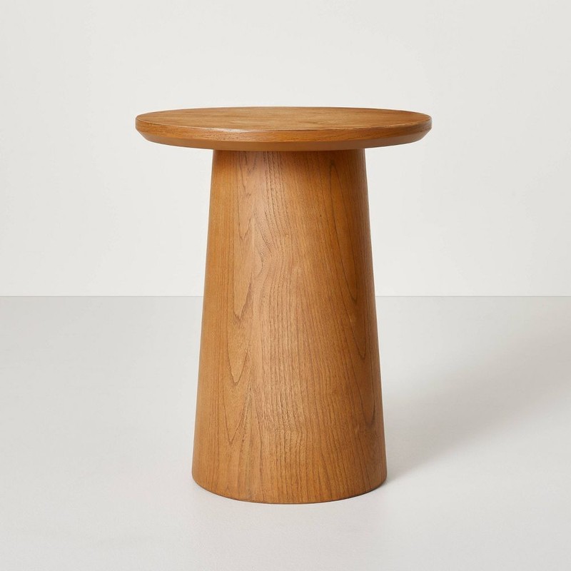 Hearth & Hand Magnolia Wood Side Table Round Traditional Rustic