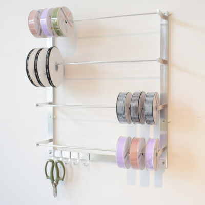 Wire Spool Rack Thread Holder Organizer Ribbons Roll Storage Silver Sewing Tool 