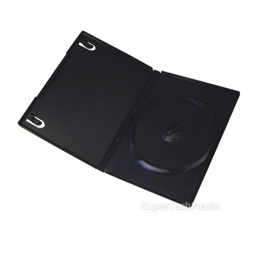 50 Standard 14mm Single CD DVD Disc Black Case Movie Video Box