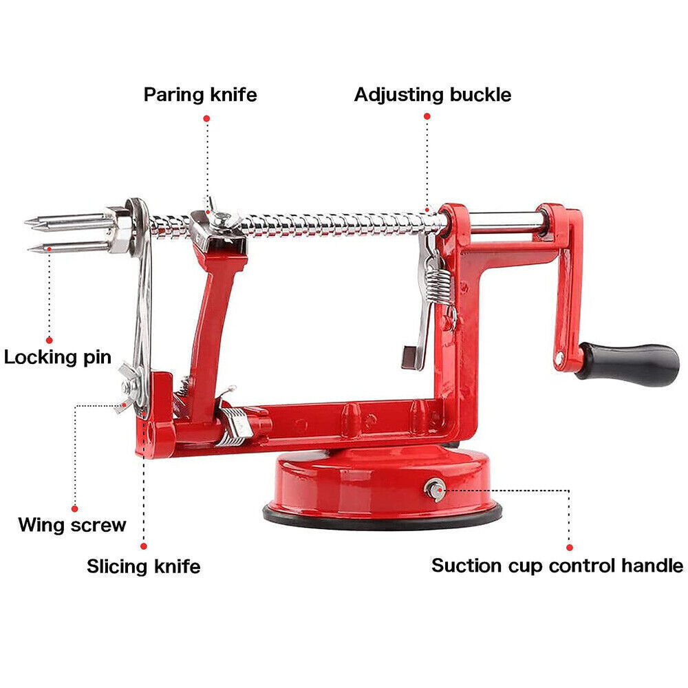 3in1 Kitchen Tool Apple Fruit Corer Slicer Peeler Slinky Machine Potato Cutter *