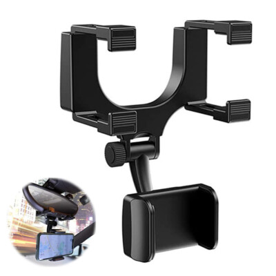 Universal 360 Rotation Car Rear View Mirror Mount Stand GPS Cell Phone Holder US