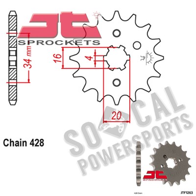 JT Sprockets Front Betamotor 125 RR 06-07 JTF1263.14