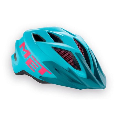 Childrens enduro youth cycle helmet MET Crackerjack Blue Magenta 52-57cm