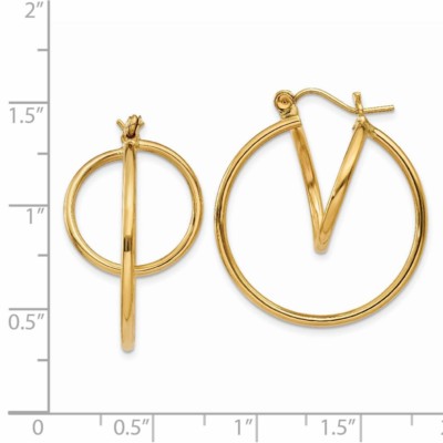 Pre-owned Superdealsforeverything Real 14kt Yellow Gold Fashion Circle Hoop Earrings