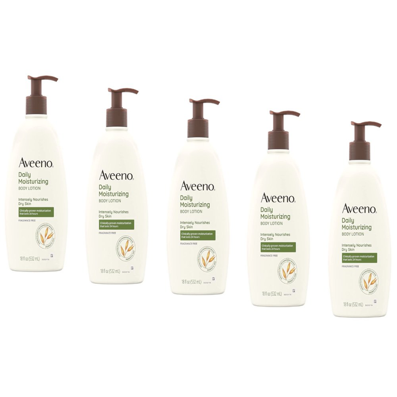 5 Pack  Daily Moisturizing Body Lotion, Fragrance-Free, 18 Fl. Oz