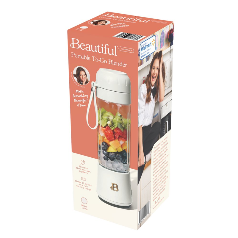 Beautiful Portable Blender, White Icing by Drew Barrymore, 70-Watt, 18.5 Oz