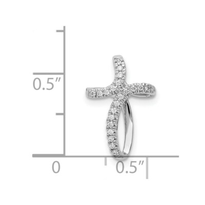 Pre-owned Superdealsforeverything Real 14kt White Gold 1/15ct. Diamond Cross Pendant