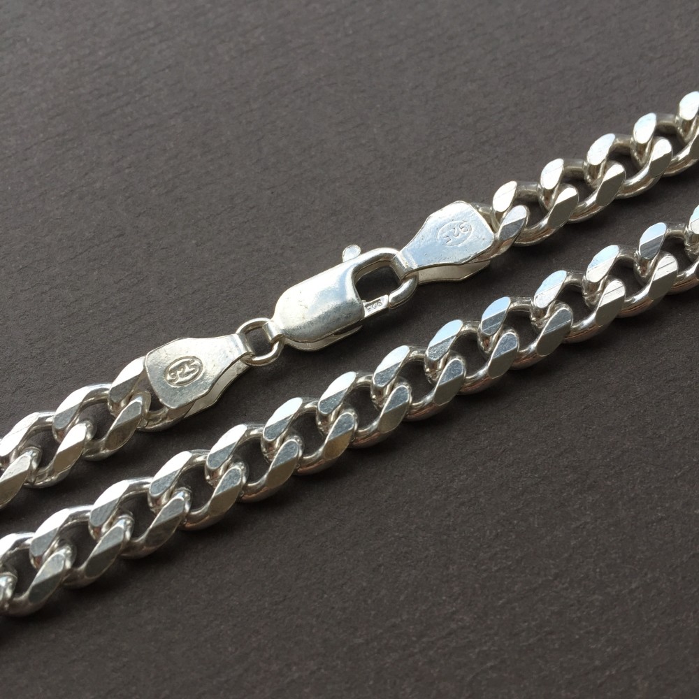 Pre-owned Handmade 7mm Mens Curb Cuban Link Chain Necklace Pendant 925 Sterling Silver 56gr 28 Inch
