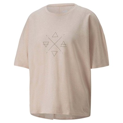 

Puma Exhale Placed Graphic Studio Crew Neck Short Sleeve Athletic TShirt Womens, Розовый