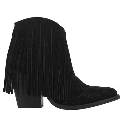 

Dingo Tangles Fringe Snip Toe Pull On Boots Женские черные повседневные ботинки DI908-00, Черный, Dingo Tangles Fringe Snip Toe Pull On Booties