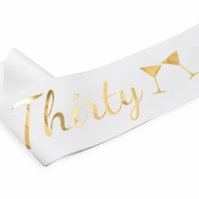 Dirty Thirty Satin Sash - 30th Birthday Sash 30th Birthday Gift Idea for Wome...