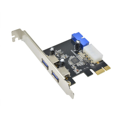 2 Ports PCI Express USB 3.0 Front Panel with 4-Pin & 20 Pin Control Card Adapter